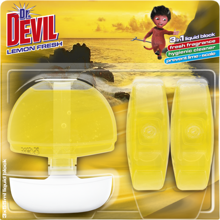 Dr. Devil WC-värskendaja Lemon Fresh 3x55ml