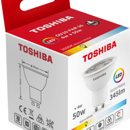 Toshiba LED 4W (50W) GU10 soe valge 345lm