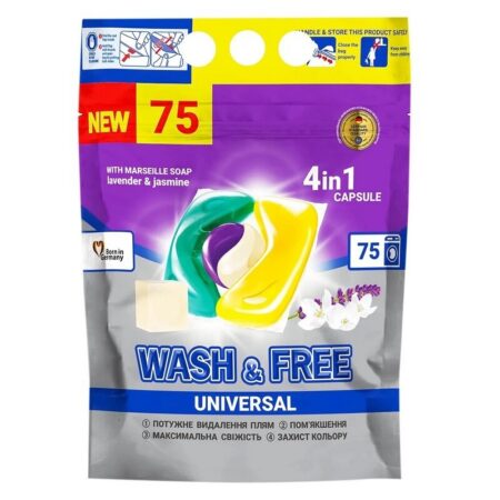 WASH&FREE Pesukapslid Jasmiini ja Lavendliga 75tk