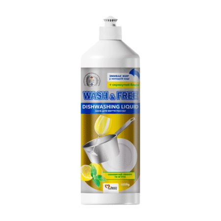 WASH&FREE Nõudepesuvahend Sidrun ja Münt 1L