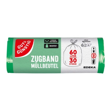 Gut&Günstig Prügikotid seotavad rohelised 60L  30tk