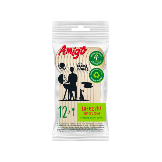 AMIGO Ühekordsed puidust teelusikad 12tk