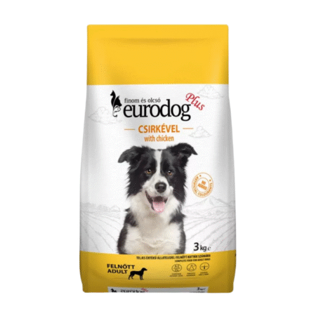 EuroDog Plus Koerte kuivtoit kanaga 3kg
