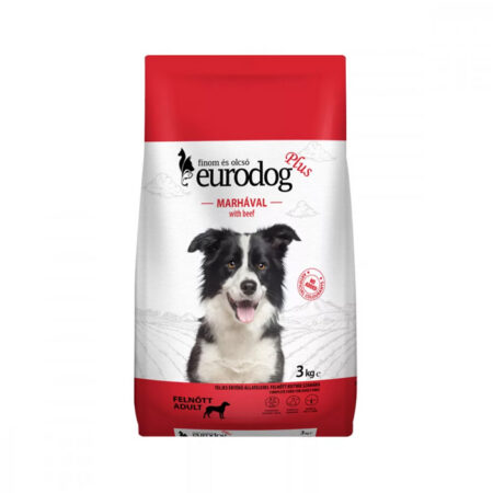 EuroDog Plus Koeratoit täiskasvanud koerale veiselihaga 3kg