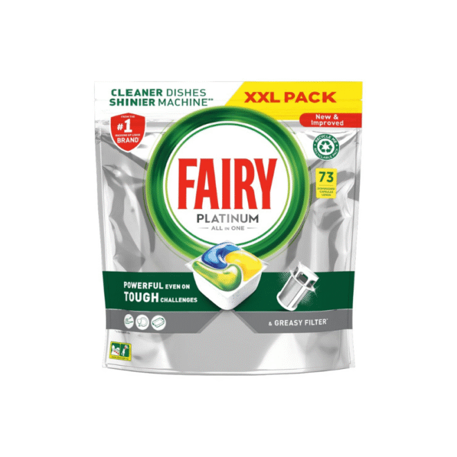 Fairy Platinum All-in-One nõudepesumasina kapslid sidrun 73tk