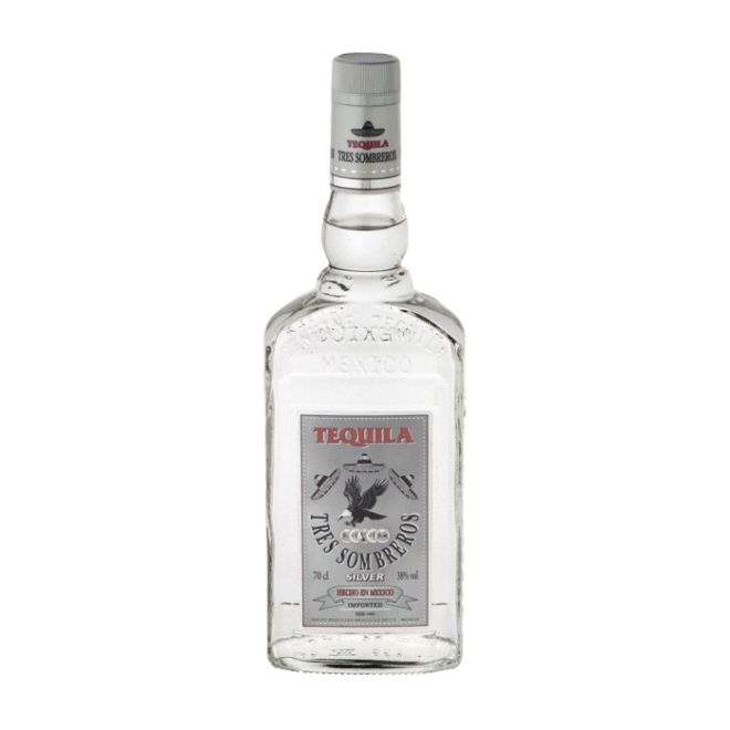 Tequila Tres Sombreros Silver 38% 0,7L