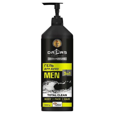 DALAS Meeste 3in1 dušigeel + šampoon Total clean 1000g