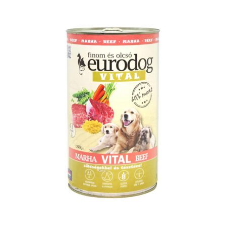 EuroDog Vital Koerte konserv veisega 60% liha 1240g