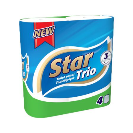 STAR TRIO Tualettpaber 4 rulli 3-kihiline