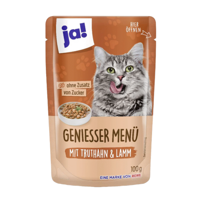 Ja! Kasside märgtoit Kalkuni & Lambaga 100g