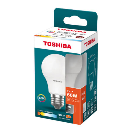 Toshiba LED 8W(60W) E27 soe valge A60 matt 806lm