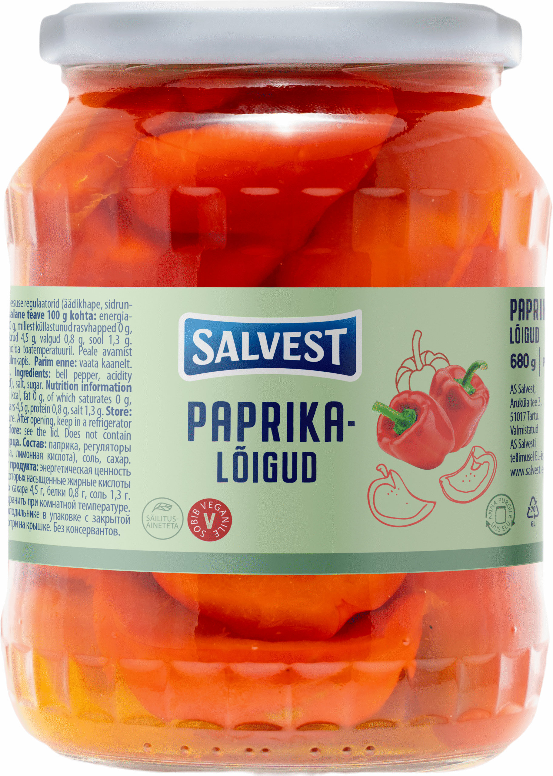 SALVEST Paprikalõigud 680 g