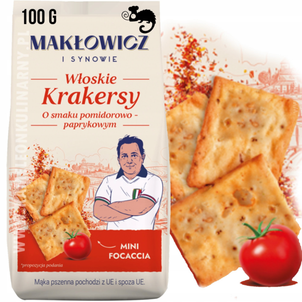 Maklowicz Focaccia Kreekerid Tomati ja Pipraga 100g