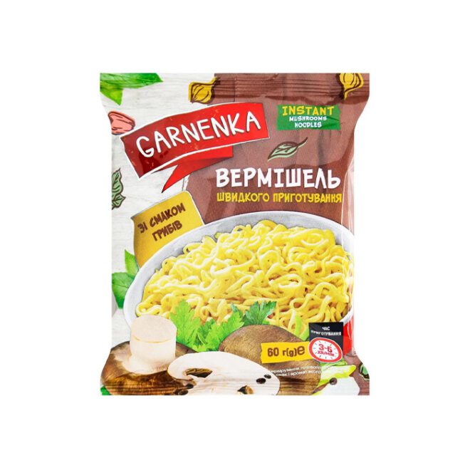 Лапша быстрого приготовления GARNENKA грибная пряная 60 г