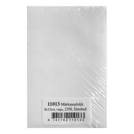Märkmeplokk 80x120, valge, 250l, liimitud