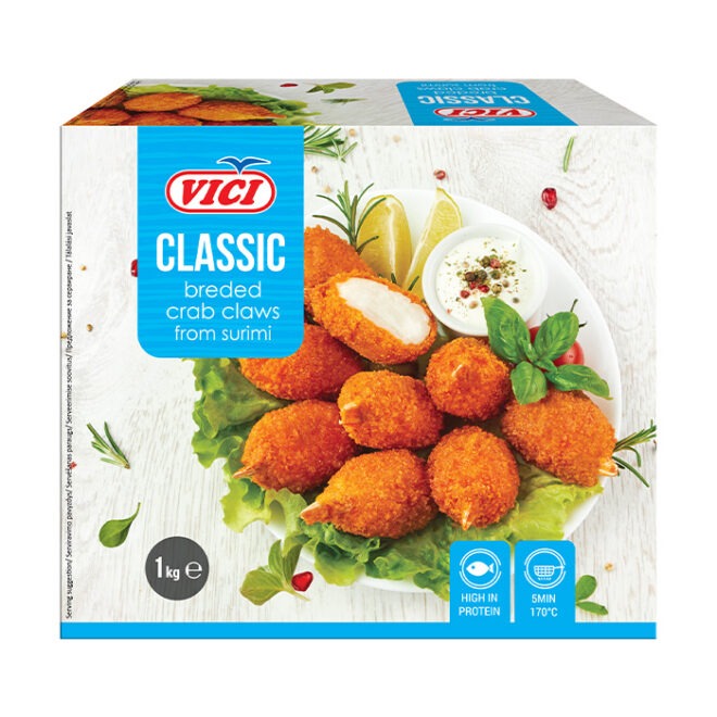 Paneeritud suur krabisõrg 1kg surimi külmutatud