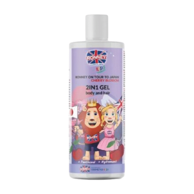 Ronney KIDS ON TOUR TO JAPAN Laste Šampoon-dušigeel 2in1 Kirsi lõhnaga 300ml