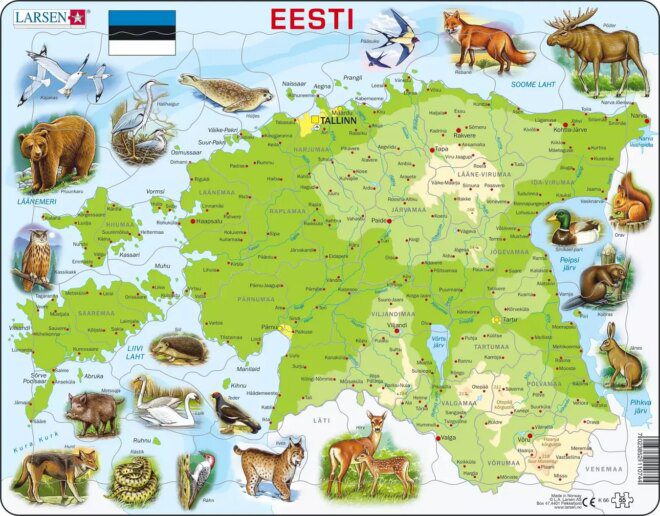 Larsen Puzzle Eesti geograafiline kaart K66
