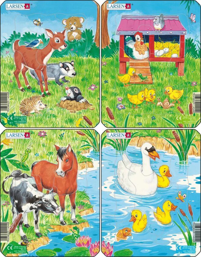 Larsen Puzzle Erinevad loomad MINI M1