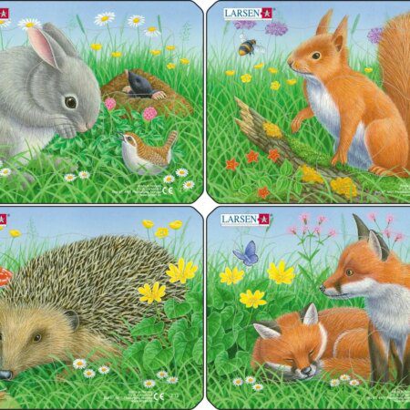 Puzzle Jänes,orav,siil,rebane Z12