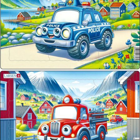 Puzzle politseiauto, tuletõrjeauto MIDI