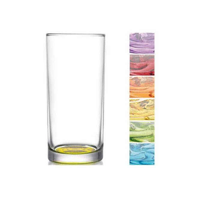 Glass with coloured bottom 250ml