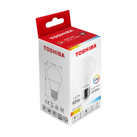 Toshiba LED 4,7W (40W) E27 soe valge A60 matt 470lm