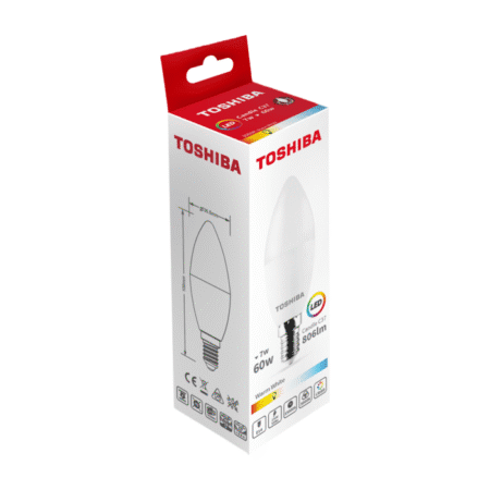 Toshiba LED 7W (60W) E14 soe valge C37 matt küünal 806lm