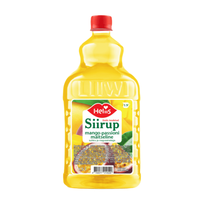 Siirappi mangon ja passionhedelmän makuinen 1,5L