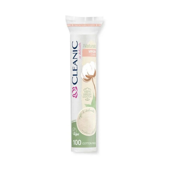 Cleanic Naturals Virgin Cotton Kosmeettiset puuvillapyyhkeet 100kpl