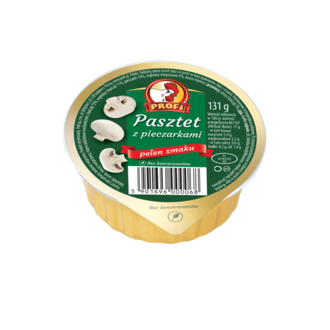 Pasteet linnuliha ja šampinjonidega 131g