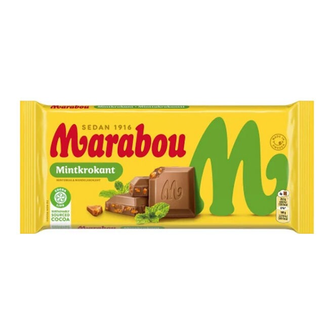 Marabou Mint Croquant Milk Chocolate 200g