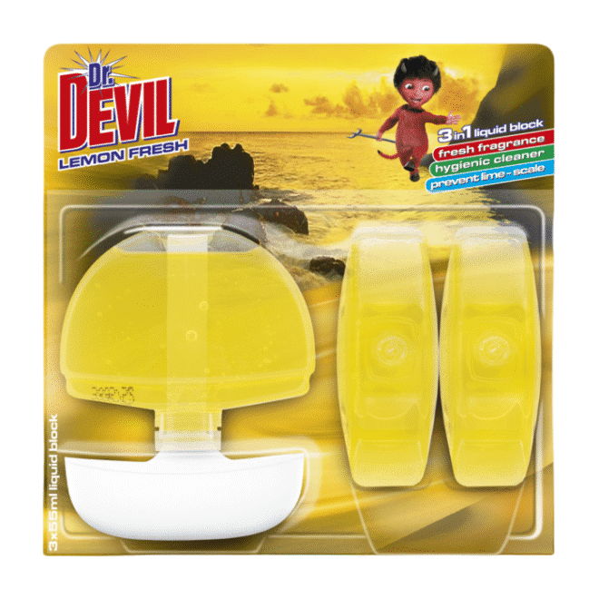 Dr. Devil WC-värskendaja Lemon Fresh 3x55ml