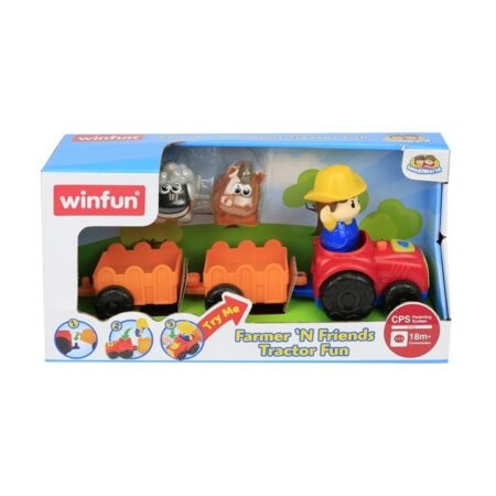 Winfun Väikelaste traktor haagise ja loomaga, heli+valgus