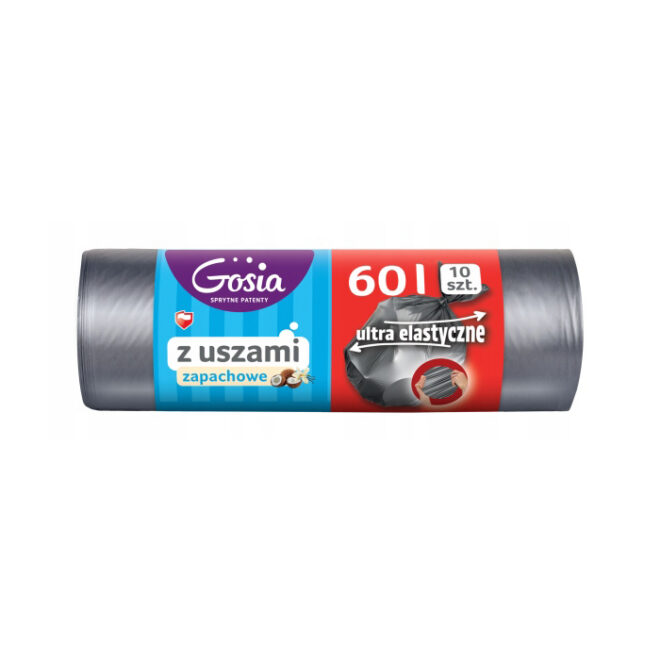 GOSIA Prügikotid ultra-elastsed hõbedased 60L 10tk