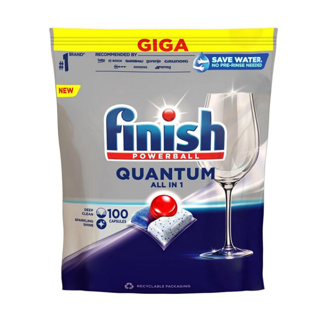 Finish Dishwasher Detergent Capsules Powerball Quantum 100pcs