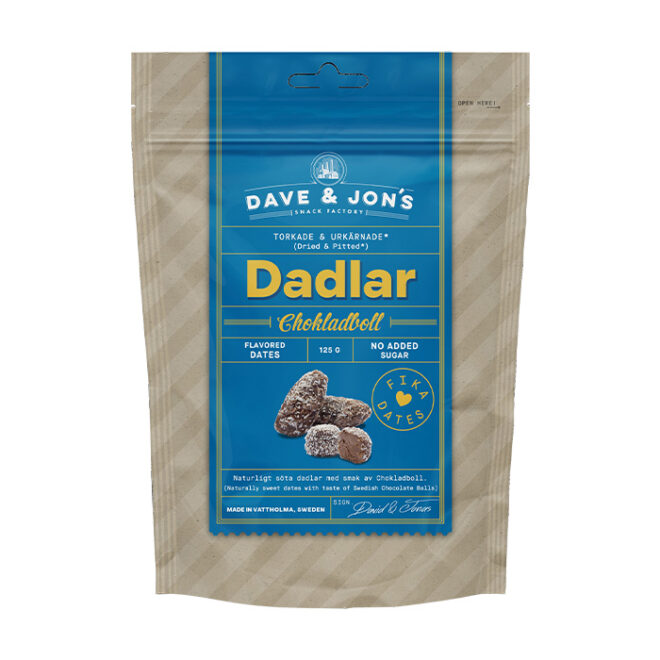 Dave & Jon’s maitsestatud datlid “Chocolate balls” 125g