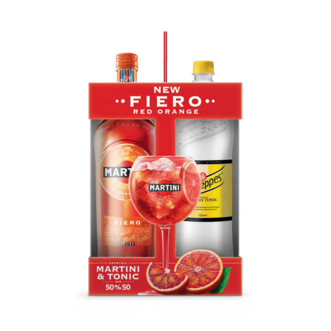 Martini Fiero 14,9% 1L & Schweppes 1,35L Duo-pakk