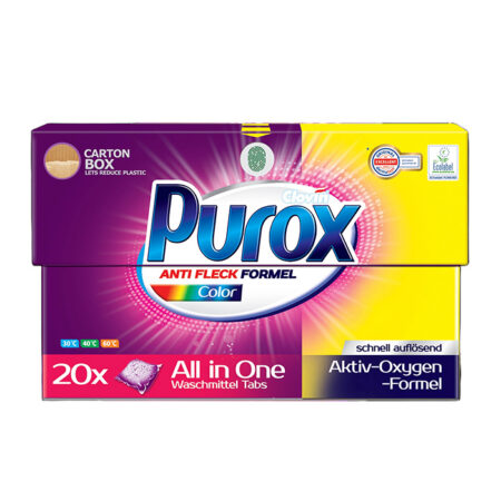 PUROX Pesupulbrikapslid värvilisele pesule 16g* 20tk