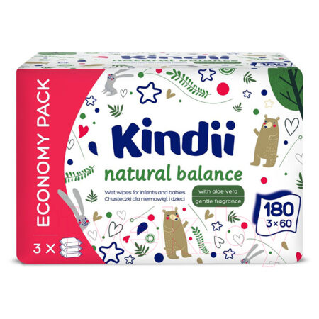 Kindii Naturaalsed niisked salvrätid 3X60tk +1 TASUTA