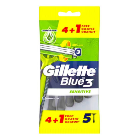 Gillette Blue III Sensitiv žilett 4+1 tk