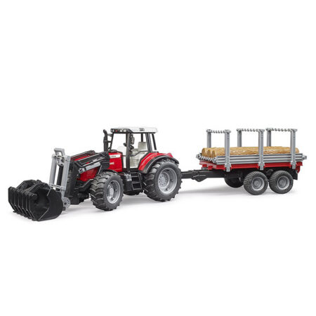 Bruder Massey Ferguson 7480 esilaaduri ja haagisega