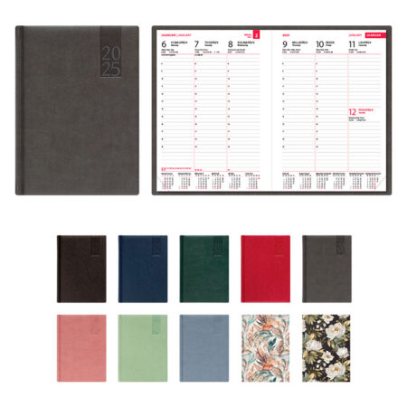 Nädal A5 VERTIKAAL, kõvaköide, kunstnahast kaaned