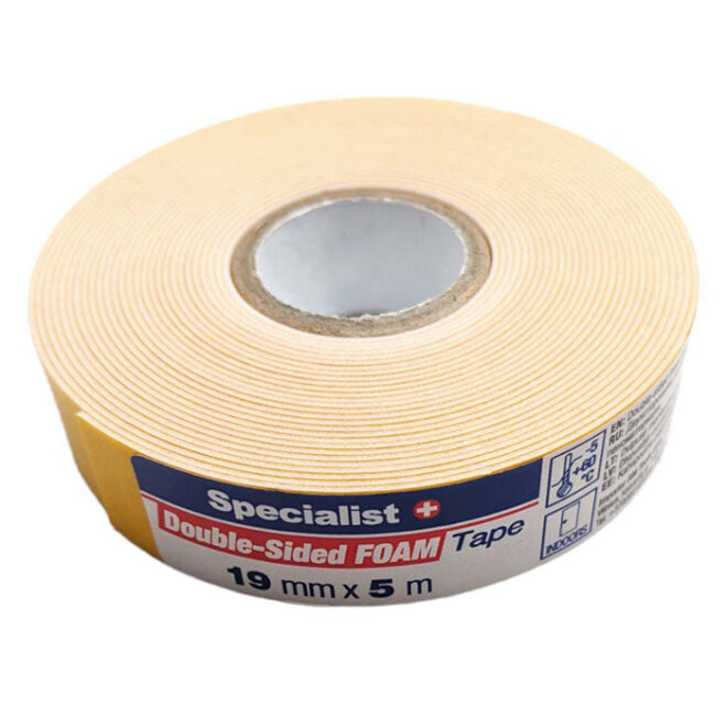 SPECIALIST+ kahepoolne montaažiteip, 19 mm x 5 m, valge