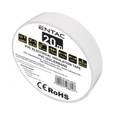 Isoleerteip Entac 19mmx0,13mm 20m Valge