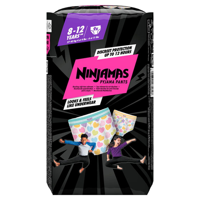 Pampers Ninjamas Püksmähkmed Night 8-12a. roosad 9tk