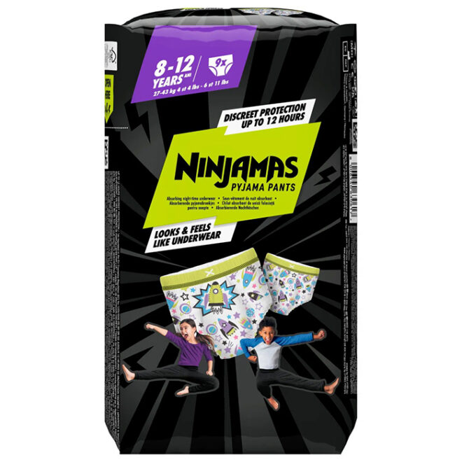 Pampers Ninjamas Püksmähkmed Night 8-12a. rohelised 9tk