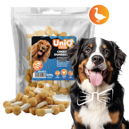 UNIQ PETS koerasnäkid kanahantlid 500g