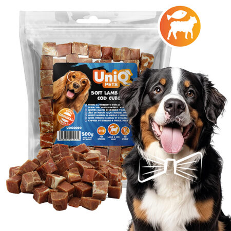 UNIQ PETS koerasnäkid pehmed lamba- ja tursakuubikud 500g