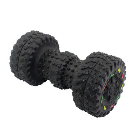 UNIQ PETS koeramänugasi hantel rehvidega koos piiksutajaga 15cm